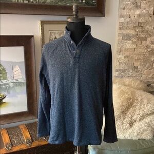 Men's Blue Long Sleeve Henley Shirt